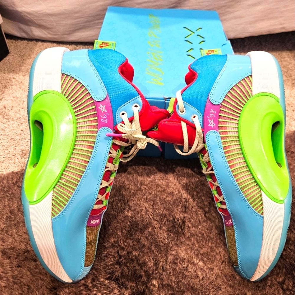 Air Jordan 35 WIP. Sz 13. Multi Color Patent Leather.